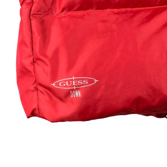 Guess Puffer Down Filled  Jacket Womens M Red Quilted Insulated Double Zip - Picture 5 of 10